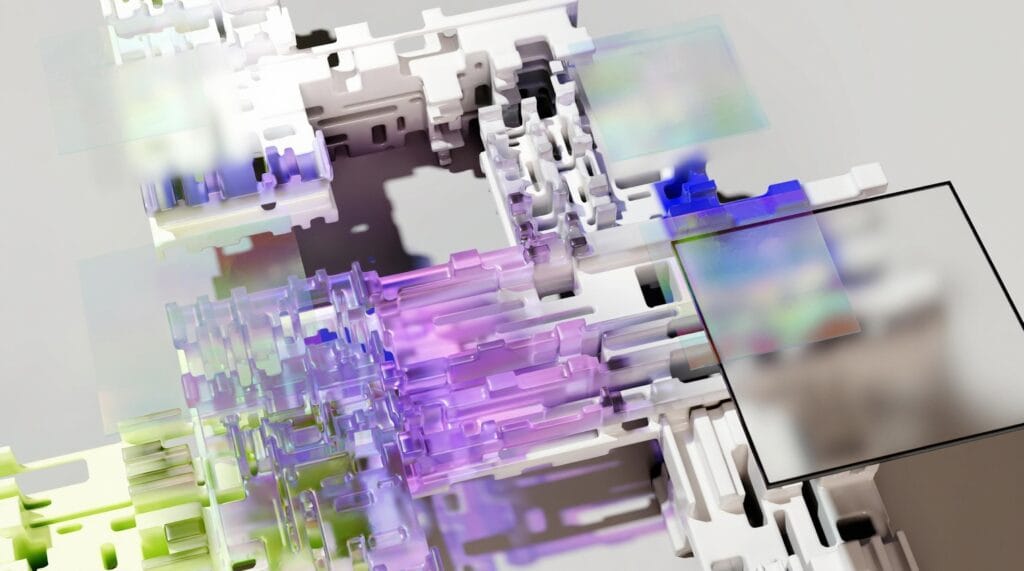 Abstract illustration representing interconnected systems shaping startups, artificial intelligence, and venture capital