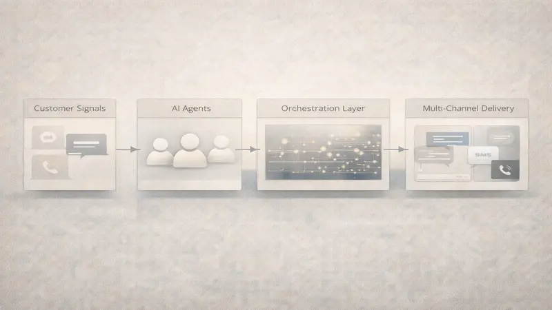 AI agent orchestration workflow showing proactive communication system