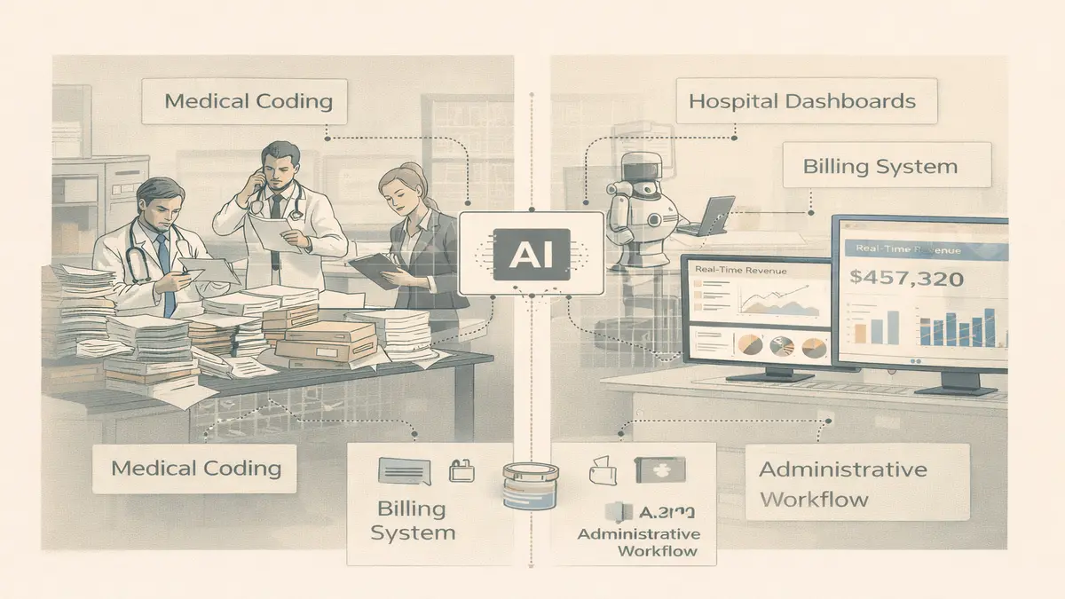 AI agents automating hospital workflows including medical coding and billing systems