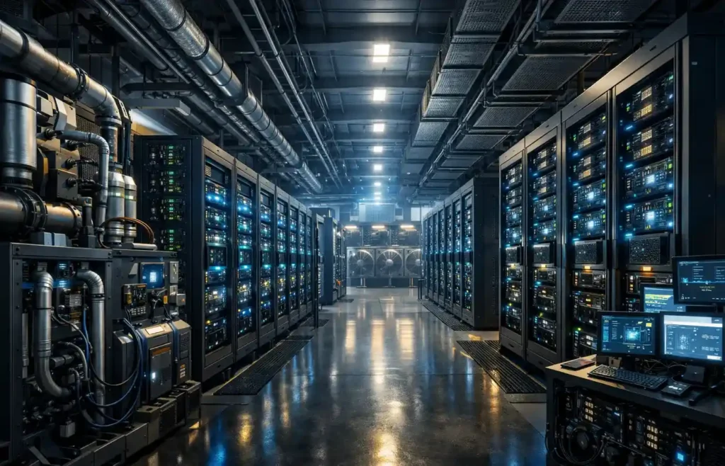 AI GPU data center infrastructure powering large scale artificial intelligence compute workloads