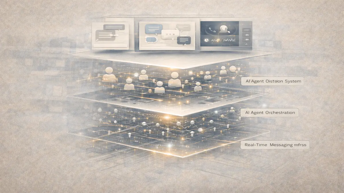 CometChat AI agent platform infrastructure showing messaging layer and autonomous decision systems