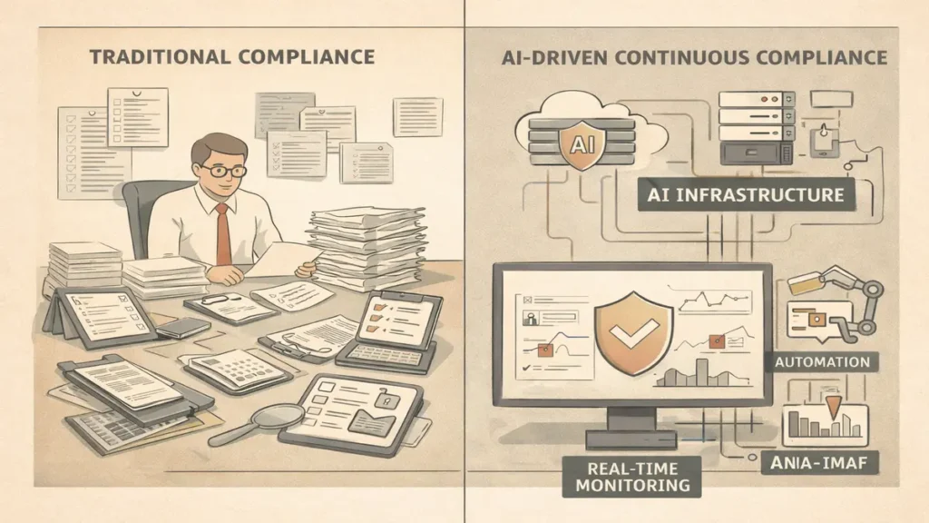 Shift from traditional compliance systems to AI-driven continuous compliance infrastructure