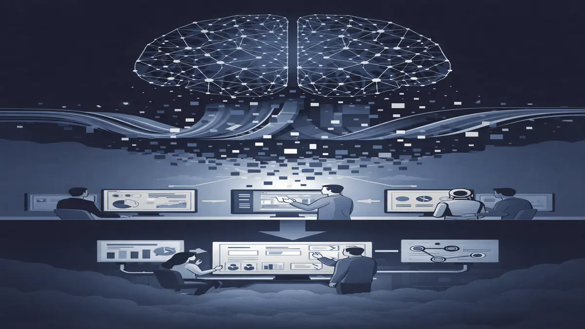 Deccan AI post-training infrastructure showing AI models refined through evaluation and reinforcement learning systems
