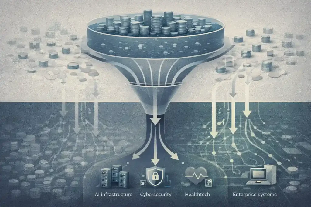 Venture capital shifting toward AI infrastructure and selective high-value investments